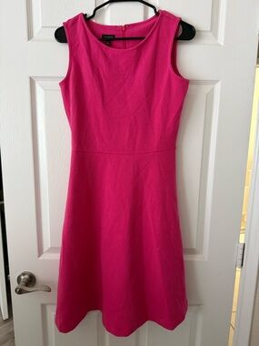 Talbots Hot Pink Sleeveless A-Line Midi Dress NWT size small